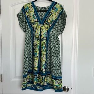 Banana Republic 100% Silk Geometric Paisley Tunic Dress Beach Cover Up